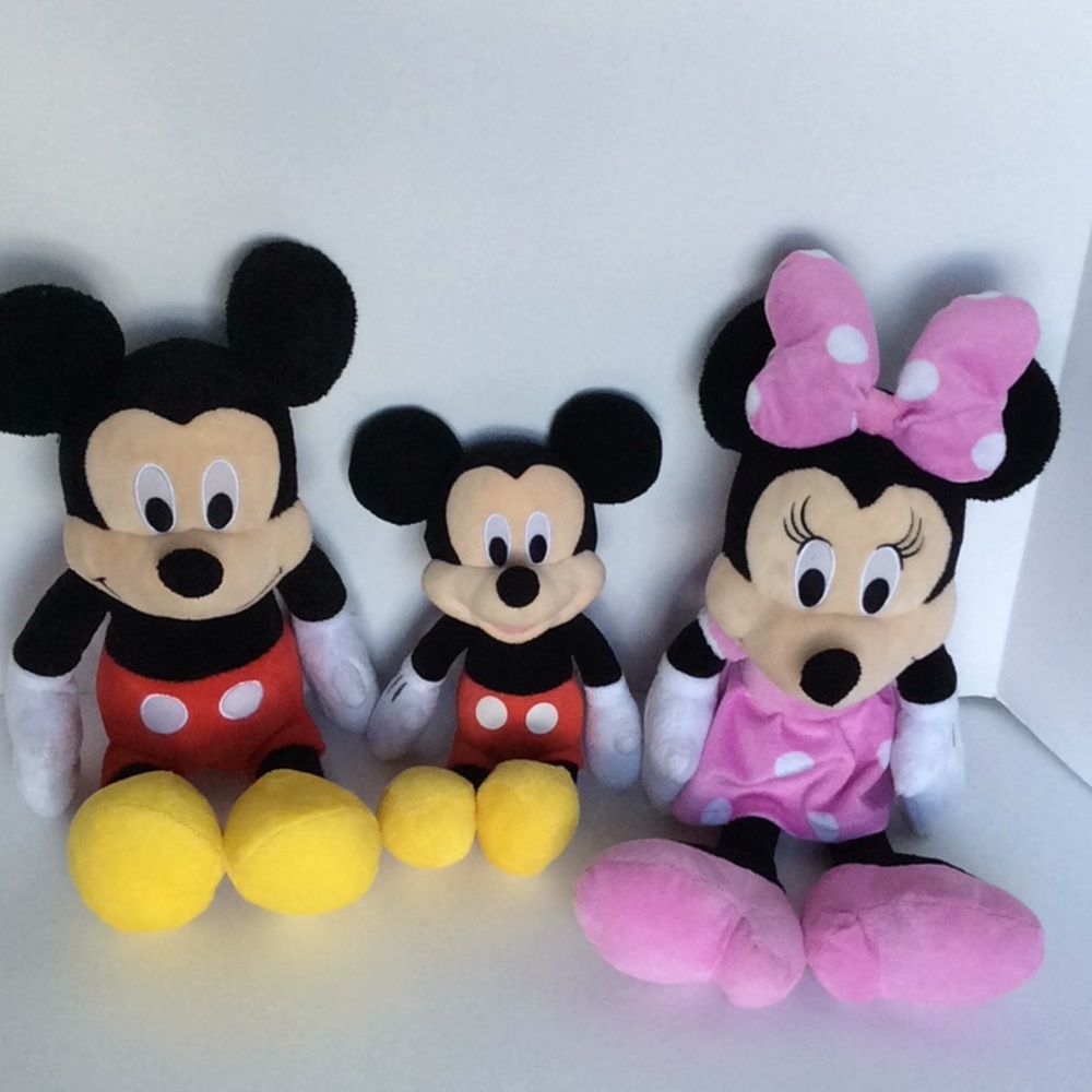 Mickey Minnie and Baby Mickey Plush Family Disney Lot